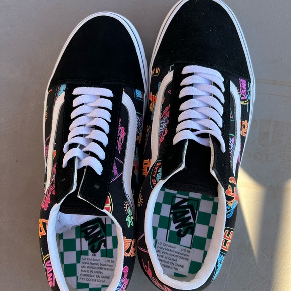 VANS old skool black neon NWT sz mens 9 sz woman’s 10.5 - Picture 9 of 14